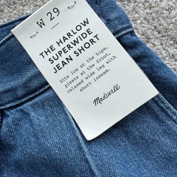 Madewell Harlow Superwide Blue Jean Shorts - Picture 2 of 6